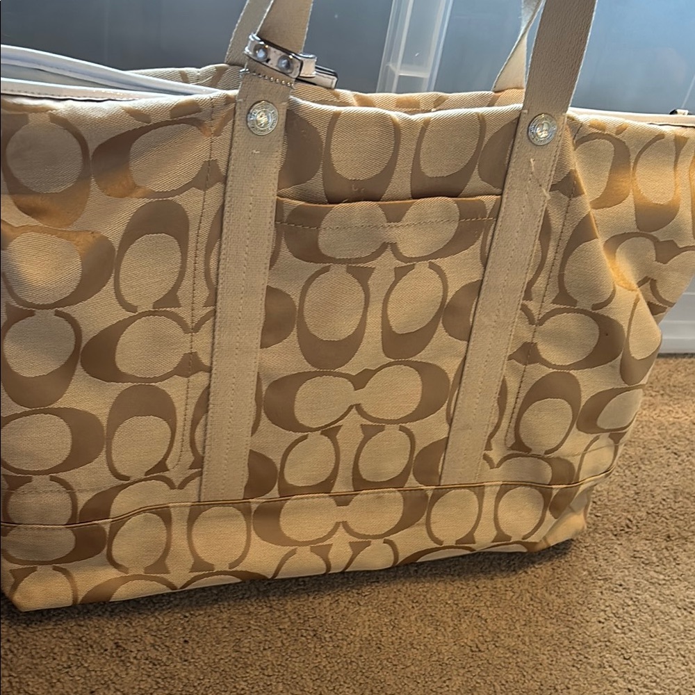 Coach Tan Signature Tote Bag